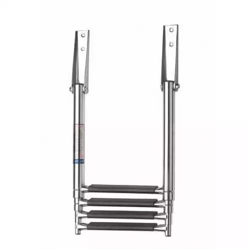 Echelle téléscopique inox 4 marches hauteur totale 1165mm Largeur 256mm