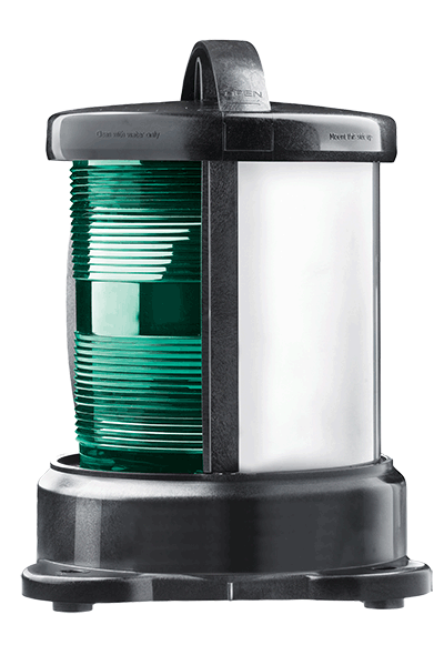 Feu tout horizon vert (montage sur socle) boitier noir (ampoule non fournie)