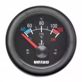Thermometre noir 12v (40-120øC) trou d'encastrement 52mm