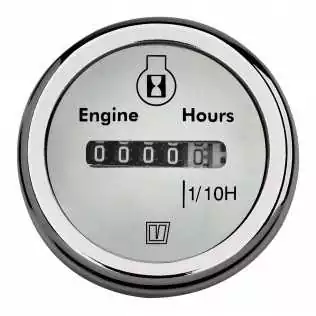 Horamètre blanc 12-24V de 0 à 9999,9H trou d'encastrement 52mm