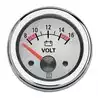 Voltmetre blanc 12V 10-16V trou d'encastrement 52mm
