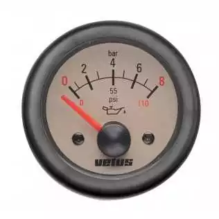 Indicateur beige de pression d'huile 24V 0-8 bar 0-110 psi encastrement 52mm