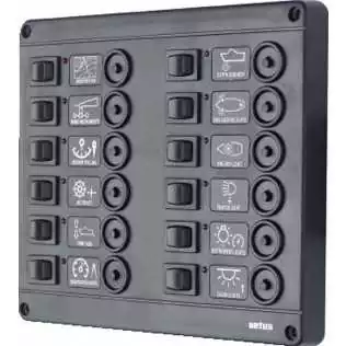 Tableau électrique type P12 avec 12 postes 24V à disjoncteurs thermiques