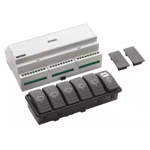 Unité de controle 12/24 Volt pour 5 bras de balai maxi y inclus tableau