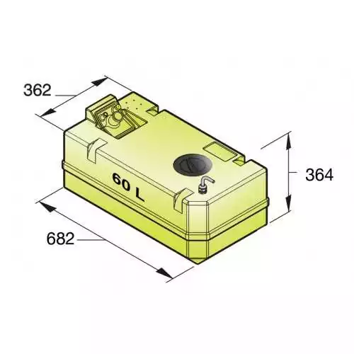 Réservoir synthétique eau potable 60 Litres raccords inclus