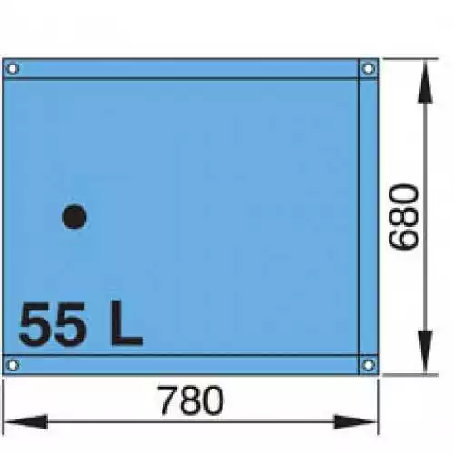 Réservoir souple 55 Litres à eau raccords coudés diamètre 16 et 38mm inclus
