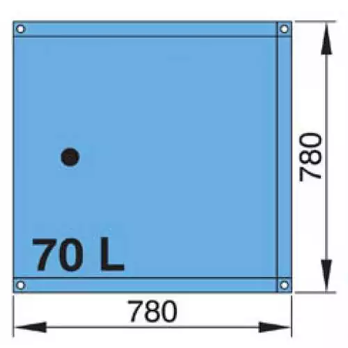 Réservoir souple 70 Litres à eau raccords coudés diamètre 16 et 38mm inclus