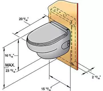 Toilette type HATO avec systeme de pompe 24 Volt