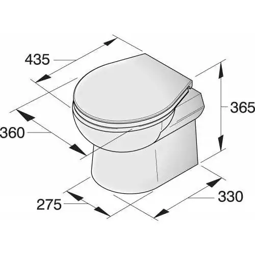 Toilette type SMTO2S 24V avec contacteur électrique