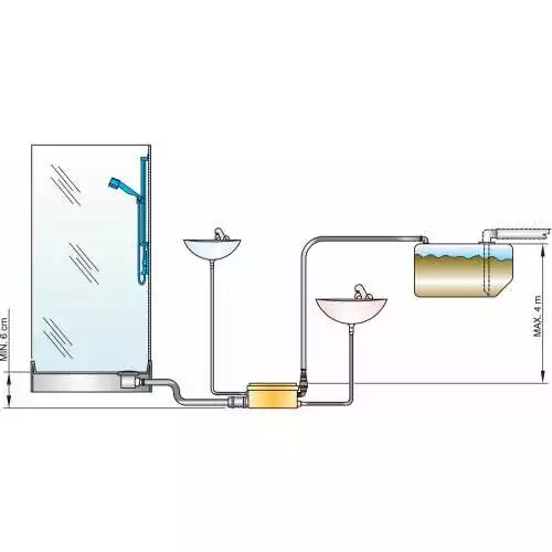 Système d'évacuation des eaux grises décharge 24 Volt