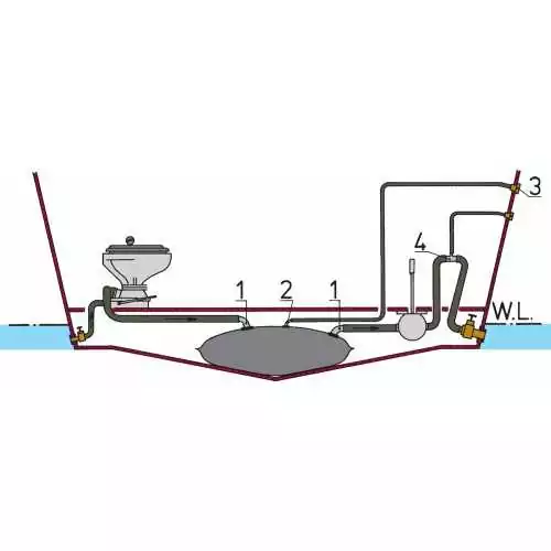 Réservoir sanitaire W.C. 70 L raccords coudés diam 16 et diam 38mm inclus