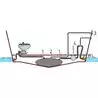 Réservoir sanitaire W.C. 100 L raccords coudés diam 16 et diam 38mm inclus