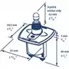 Tableau de commande à joystick pour propulseur d'étrave avec temporisation en aluminium 95 x 95 mm 12 24V