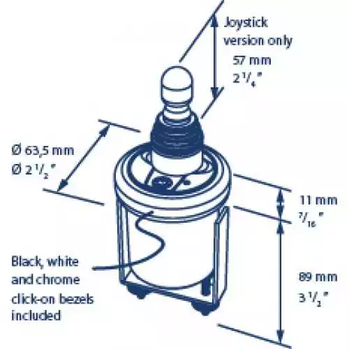 Tableau de commande rond à boutons pour propulseur d'étrave avec temporisation diam 52 mm 12 24 V