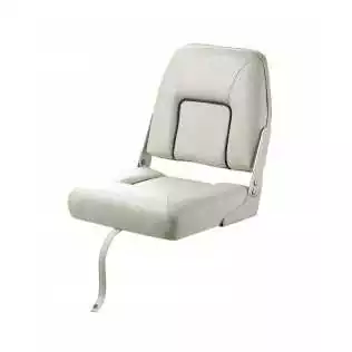 Siege luxe rabatable blanc coutures bleu marine 400mm