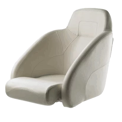 Siege pilote bateau avec réhausse blanc 560mm