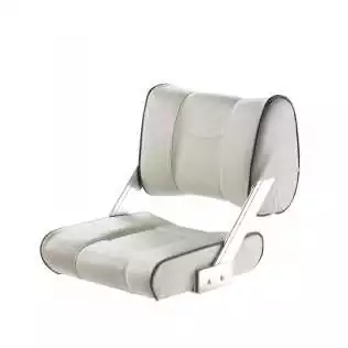 Siege avec dossier ajustable blanc coutures bleu marine 420mm