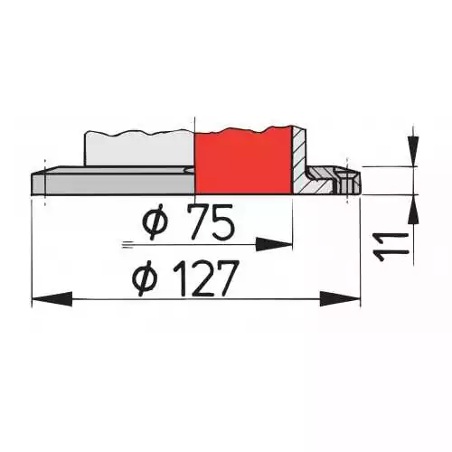 Manche à air DONALD S Ø75 mm – PVC flexible rouge avec collerette synthétique