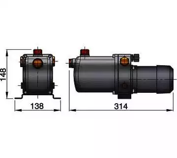 Pompe électro-hydraulique 24 V type E 1900 cm3/min