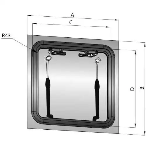 Trape d'évacuation type 5151 (cut out size 580 x 580 mm)