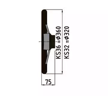 Volant gris diamètre 320mm revetue polyuréthane