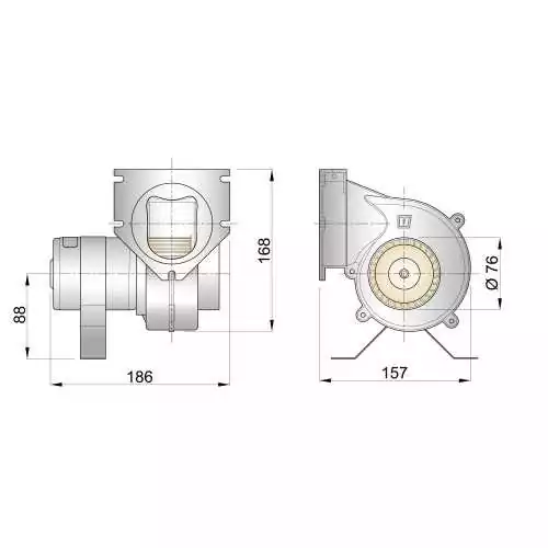 Ventilateur extracteur type VENT 24 Volt 4A capacité 4m3/min diamètre 76mm