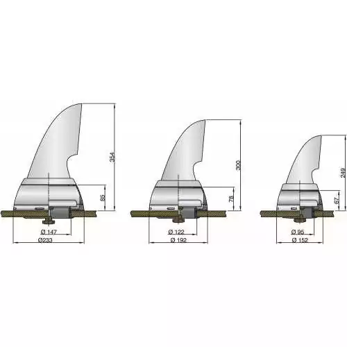 Manche à air MARIN Ø75 mm – Synthétique rouge orientable avec anneau & écrou inclus