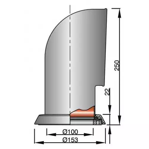 Manche à air inox Vétus Tom Ø100 mm – Orientable & amovible, intérieur blanc