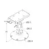 Pied aluminium pivotant avec glissiere règlage manuel 30 à 40 cm