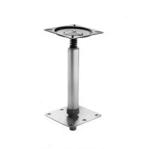 Pied de siege avec glissiere et connection filetée sur embase hauteur 57-74 cm