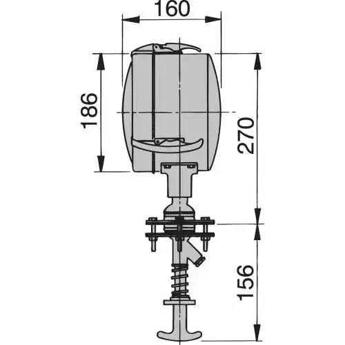 Projecteur diamètre 180mm 12V commande à rotule depuis la timonerie ampoule non fournie