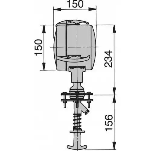 Projecteur diamètre 150mm 12V commande à rotule depuis la timonerie ampoule non fournie