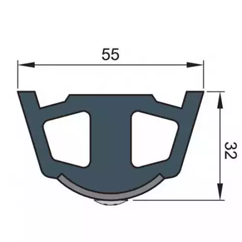 Liston de protection en vinylique gris foncé TRAP5S 55 x 34 mm rouleau de 20 m (prix par m)