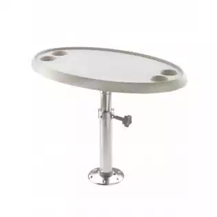 Table ovale 76 x 45 cm pied reglable et amovible hauteur 68 cm