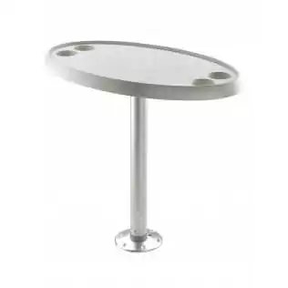 Table ovale 76 x 45 cm pied fixe hauteur 68 cm
