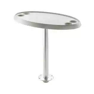Table ovale 76 x 45 cm pied amovible hauteur 68 cm