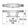 Taquet inox type TAURUS 2 longueur 195mm charge de travail 900kg