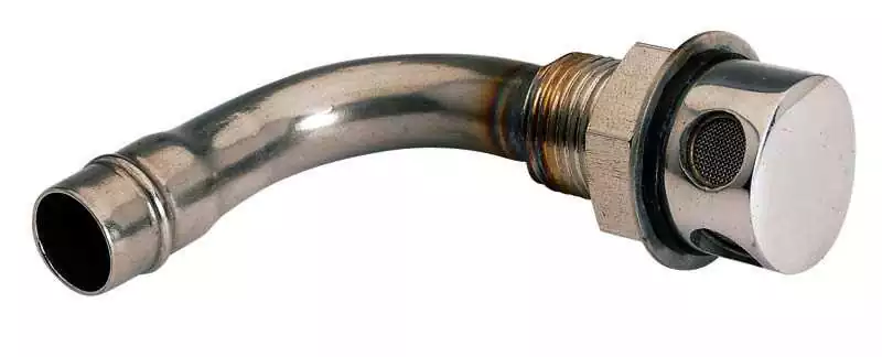 Reniflard coudé 90 degré laiton chromé pour tuyau diamètre 16mm