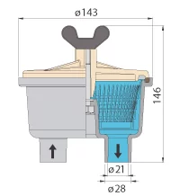 Filtres à eau de mer 114 l / min Type 150 raccordement tuyaux 28 mm