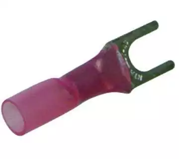 20 Cosses à fourche thermorétractables diamètre 4mm rouge câble 0,25-1mm²