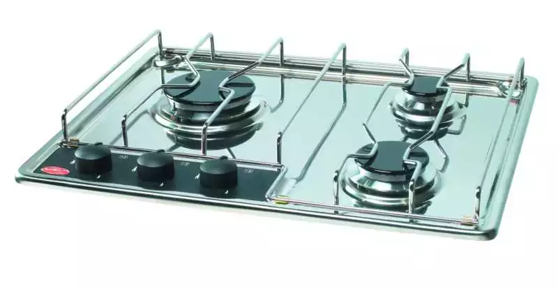 Table encastrable 3 feux inox sans allumage puissance 1 et 1,75 et 2,5kw