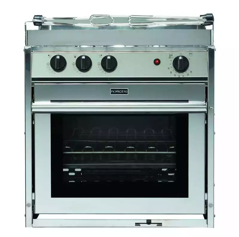 Cuisinière inox 2 feux avec four compact 14L