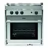 Cuisinière inox 2 feux avec four compact 14L