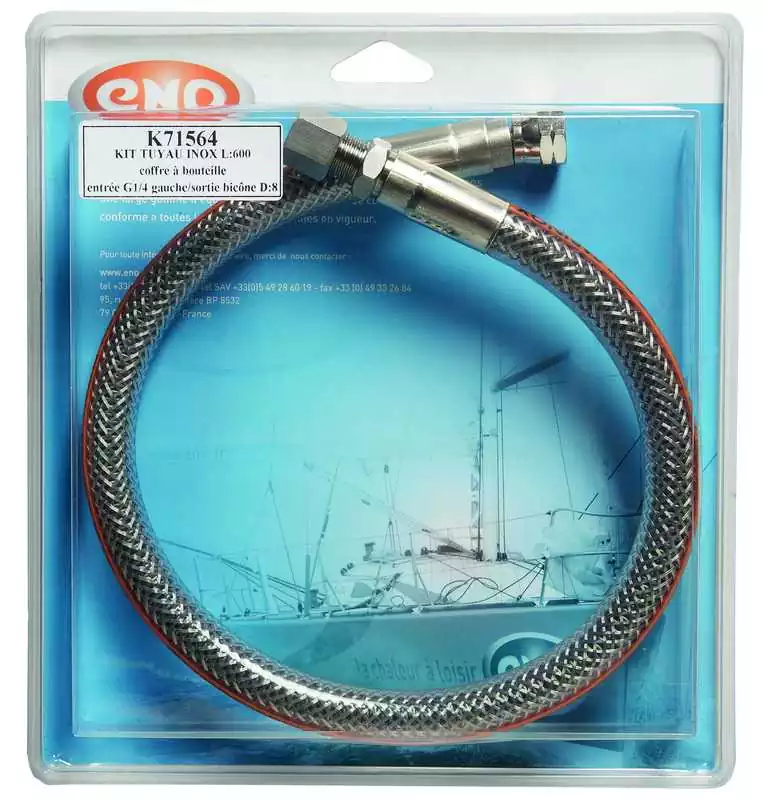 Tuyau Flexinox Marine 100mm pour coffre bouteille CE Entrée G1/4 F Sortie Olive 8mm