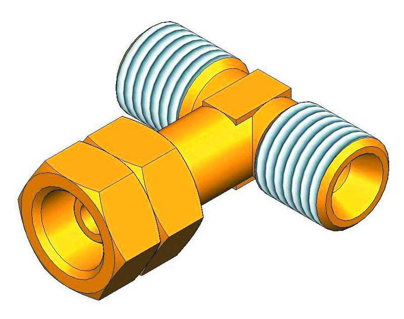 Raccord en T G1/4 Mâle Mâle Femelle Raccord en T G1/4 Mâle Mâle Femelle