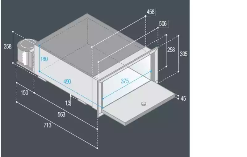 Réfrigérateur encastrable à tiroir BRK35P 35L 12/24V unité externe