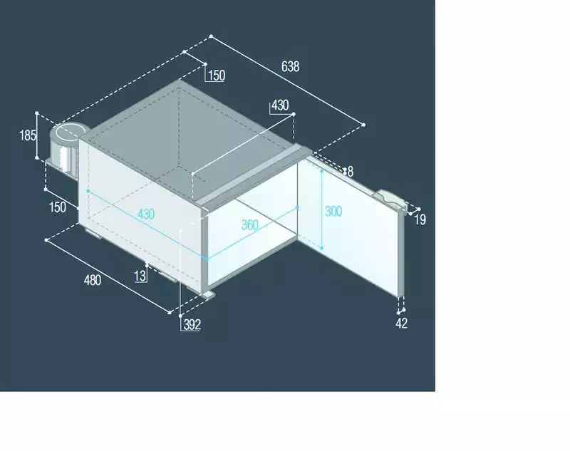 Réfrigérateur encastrable à tiroir BRK35P 35L 12/24V unité externe