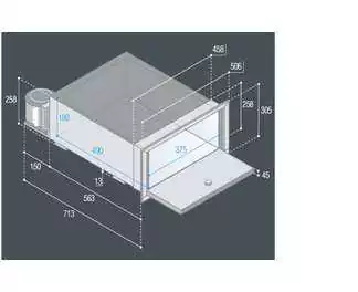 Réfrigérateur encastrable à tiroir 35L BRK35PX Inox brillant unité externe 12/24V