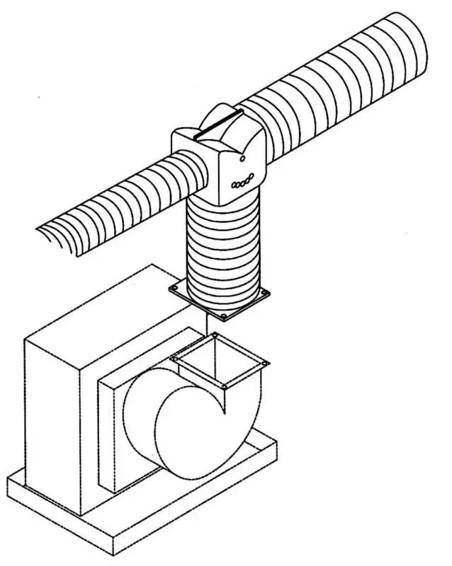 Dérivation gaine ventilation en T entrée 152mm sortie 102mm