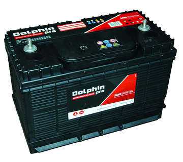 Batterie 12V Dolphin PRO 108A bornes filetées dimensions 330 X 172 X 218 mm